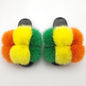 New SeasonSummer Women Slippers Faux Fur Slides For Women Fluffy Slippers House Shoes Woman Slippers Open Toe Fuzzy Fur Slippers Girls Fluffy House Slides Outdoor Indoor Slippers