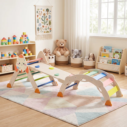 8-in-1 Foldable Climbing Set for Toddlers with Rocket Theme