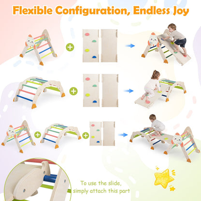 8-in-1 Foldable Climbing Set for Toddlers with Rocket Theme