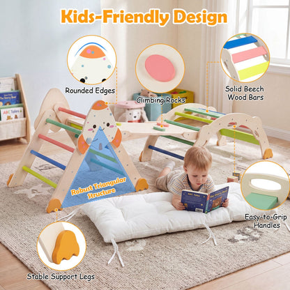 8-in-1 Foldable Climbing Set for Toddlers with Rocket Theme