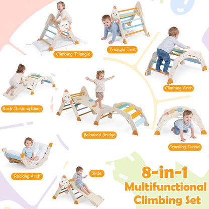 8-in-1 Foldable Climbing Set for Toddlers with Rocket Theme