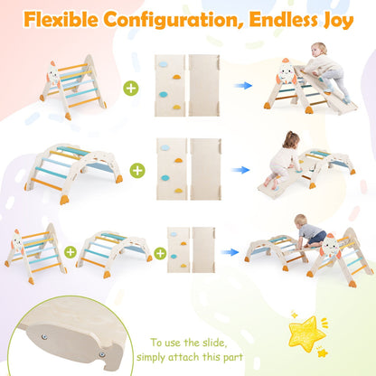 8-in-1 Foldable Climbing Set for Toddlers with Rocket Theme