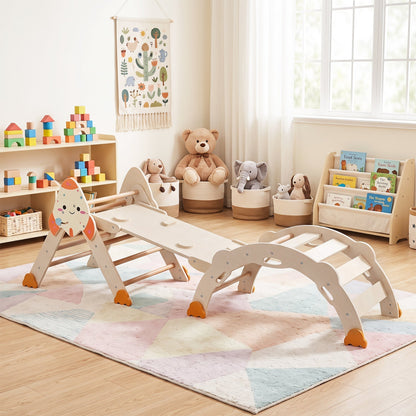 8-in-1 Foldable Climbing Set for Toddlers with Rocket Theme