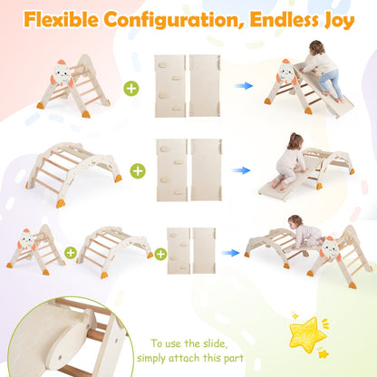 8-in-1 Foldable Climbing Set for Toddlers with Rocket Theme
