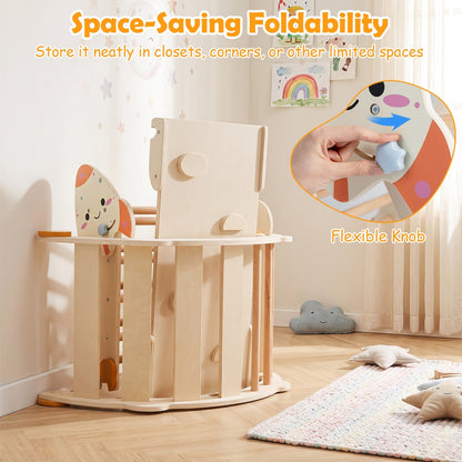 8-in-1 Foldable Climbing Set for Toddlers with Rocket Theme