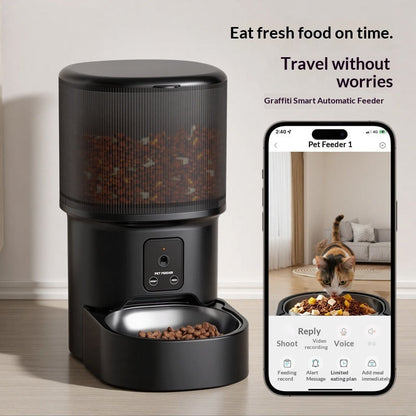 Smart Pet Feeder With Timed Feeding And Remote Voice Control