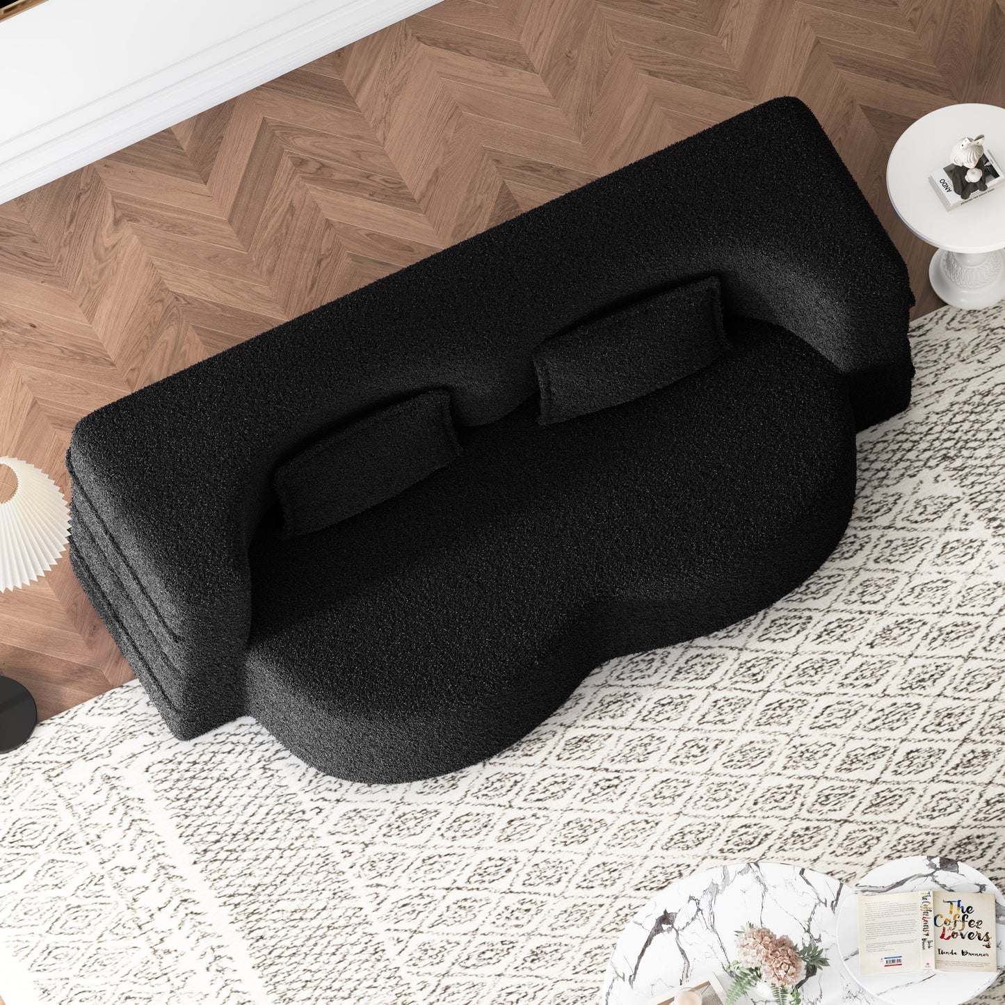 Modern Floor Sofa with 2 Pillows