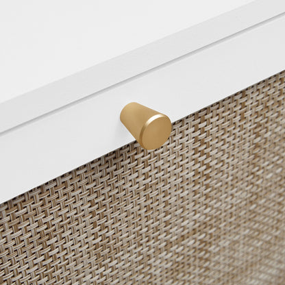 Modern Rattan 3 Door Shoe Rack Cabinet for Entryway