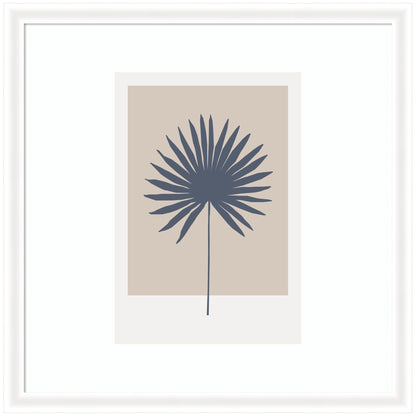 Muted Tan and Blue Colorblock Botanical Palm by The Creative Bunch Studio Framed Wall Art Print