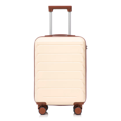 14'/20' 2-Piece Beige ABS Spinner Wheel Luggage Set