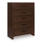 Ticanter - Five Drawer Chest - Brown