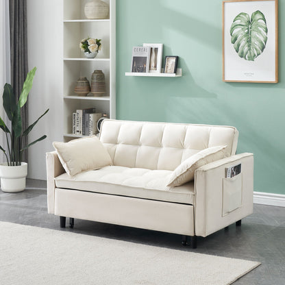 Sofa Bed With Pockets, 3 In 1 Convertible For Living Room
