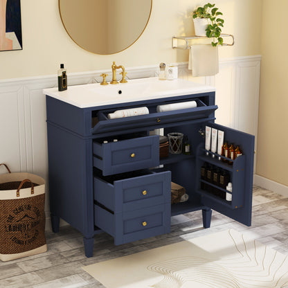 36" Bathroom Vanity With Top Sink