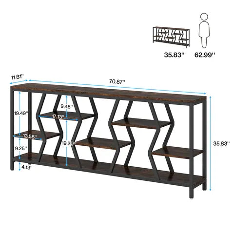 Durable Sofa Console Table with Generous Storage