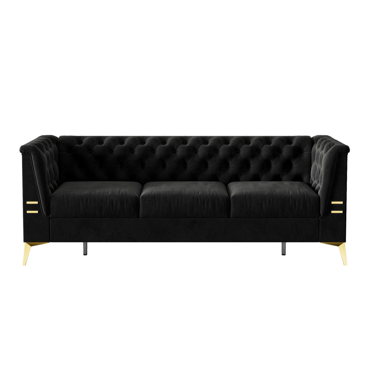 Luxurious Sofa With Legs, Modern Chesterfield Design, Tufted Upholstery, 3 Seat Couch For Living Room And Office