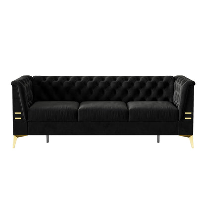 Luxurious Sofa With Legs, Modern Chesterfield Design, Tufted Upholstery, 3 Seat Couch For Living Room And Office