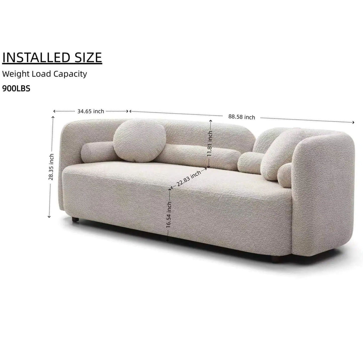 Luxury Modern Couch, 3 Seater Sofa For Living Room