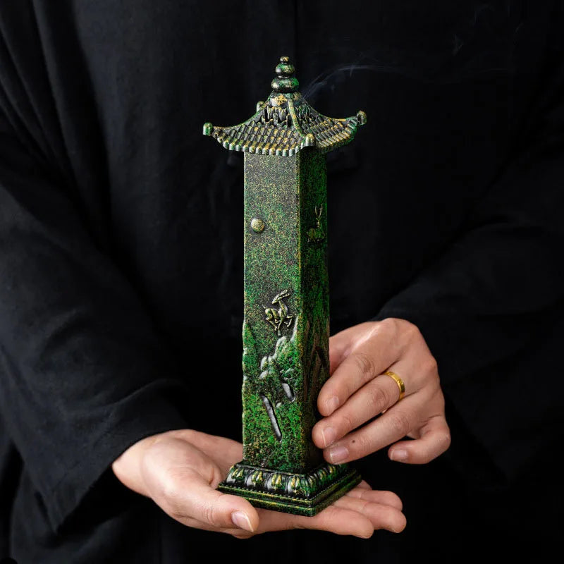 Vertical Deer Incense Burner – Antique‑Style Sandalwood Holder