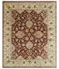 8X10 Fine Hand Knotted Rust And Gold Traditional Design Wool Rug