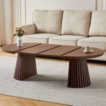 Oval Coffee Table For Living Room - Walnut