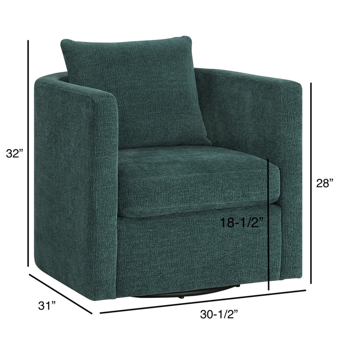 Sutton Peacock Swivel Barrel Chair