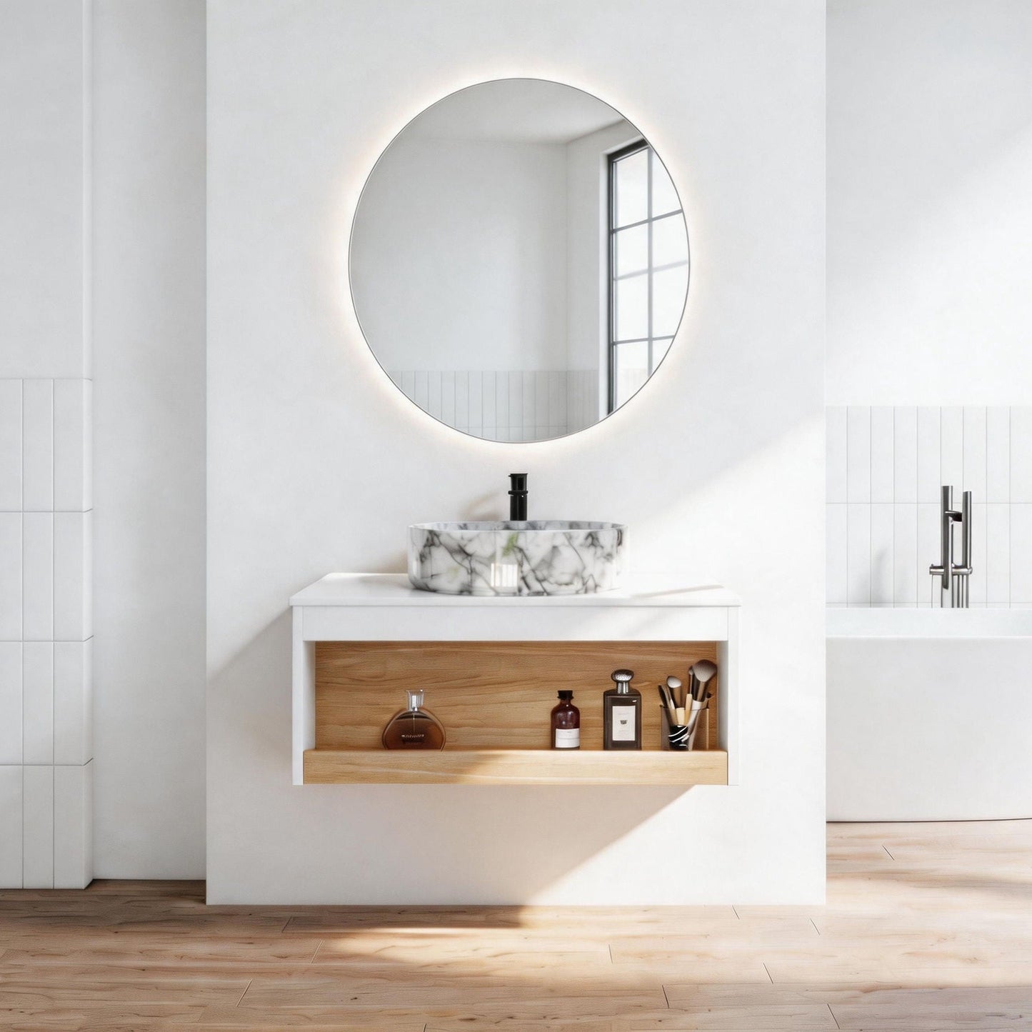 Floating Bathroom Vanity With Vessel Sink