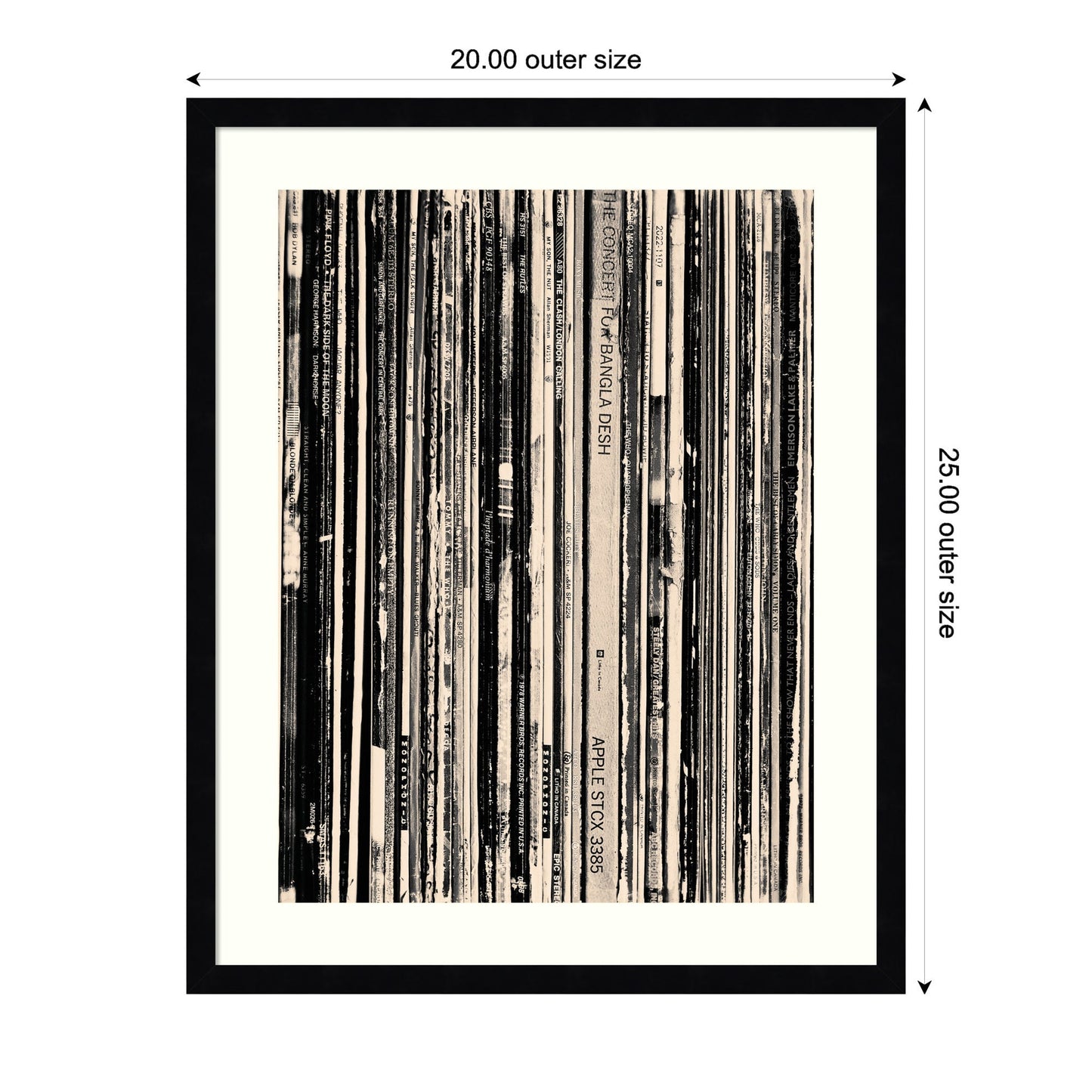 33 RPM Black and White by Robert Cadloff Framed Wall Art Print