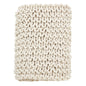 Fennco Styles Chunky Cable Knit Premium 100% Wool Woven Throw Blanket (Ivory, 50" x 60")