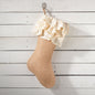Fennco Styles Capucine Ruffled Holiday Design Burlap Holiday Décor Christmas Stocking 13" W x 19" L