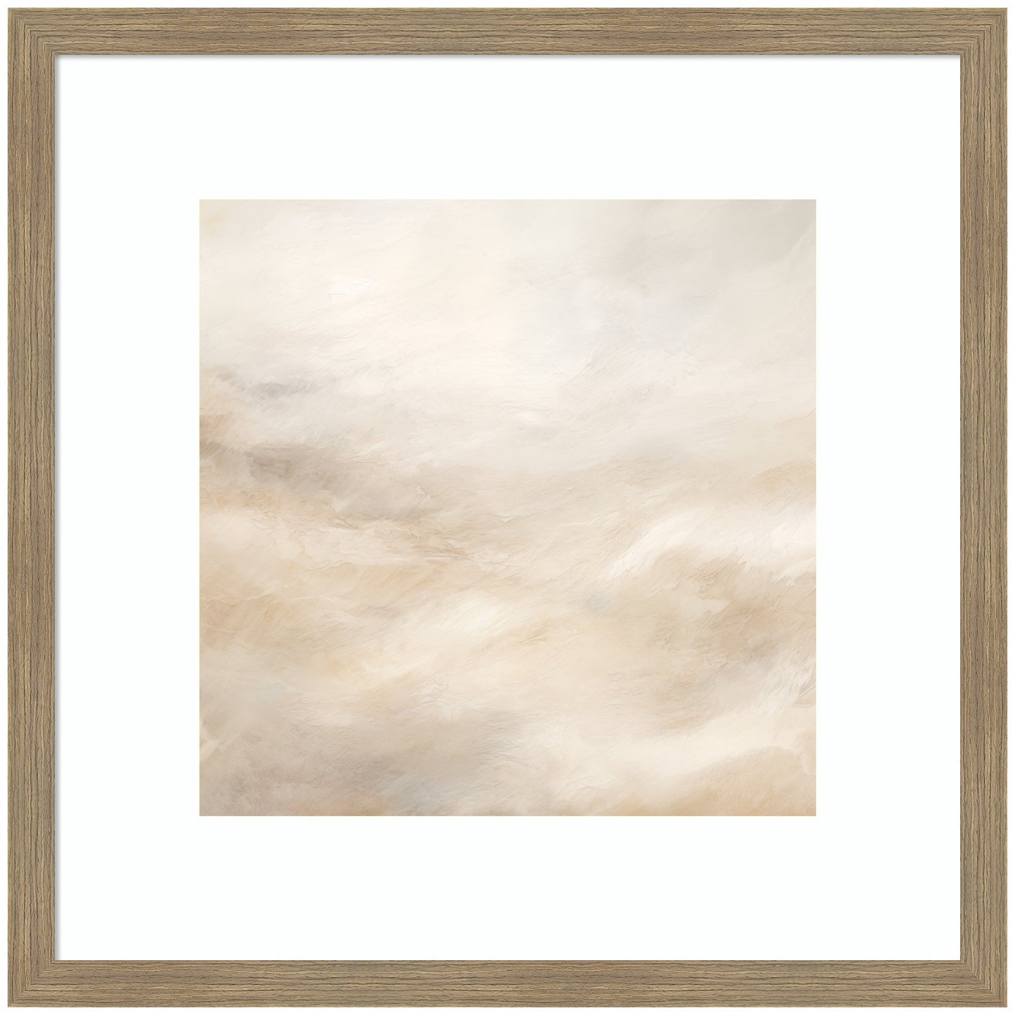 Tonal Abstract Textural White and Beige Light Natural Neutrals by The Creative Bunch Studio Framed Wall Art Print