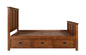 Mission Oak Storage Panel Bed with Three Drawers: MC stain