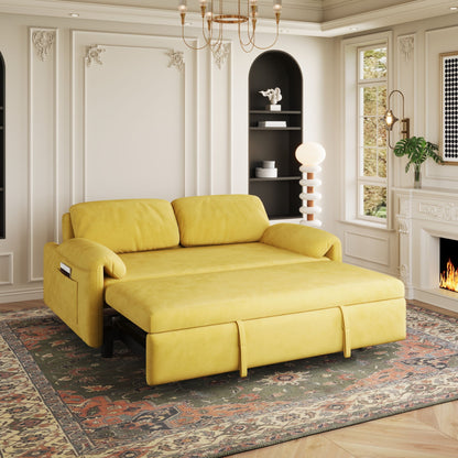 Sofa, Dual Purpose Lounge With Retractable Queen Size Bed