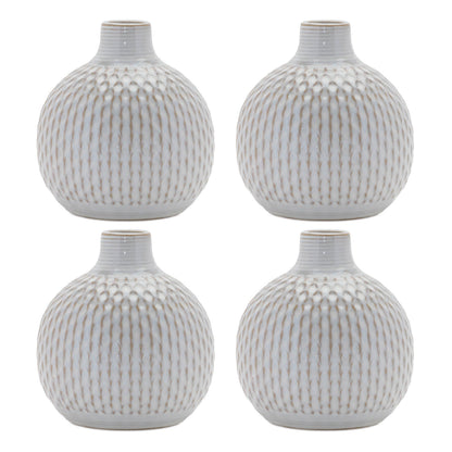 Notched Ceramic Bottle Vase (Set of 4)