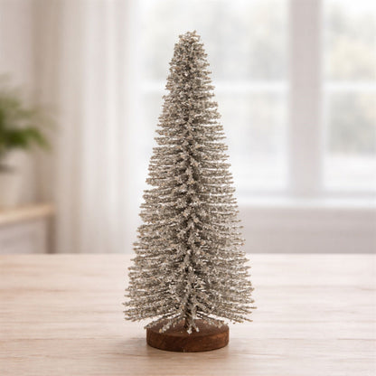 Glitter Iron Christmas Tree 17.5"H