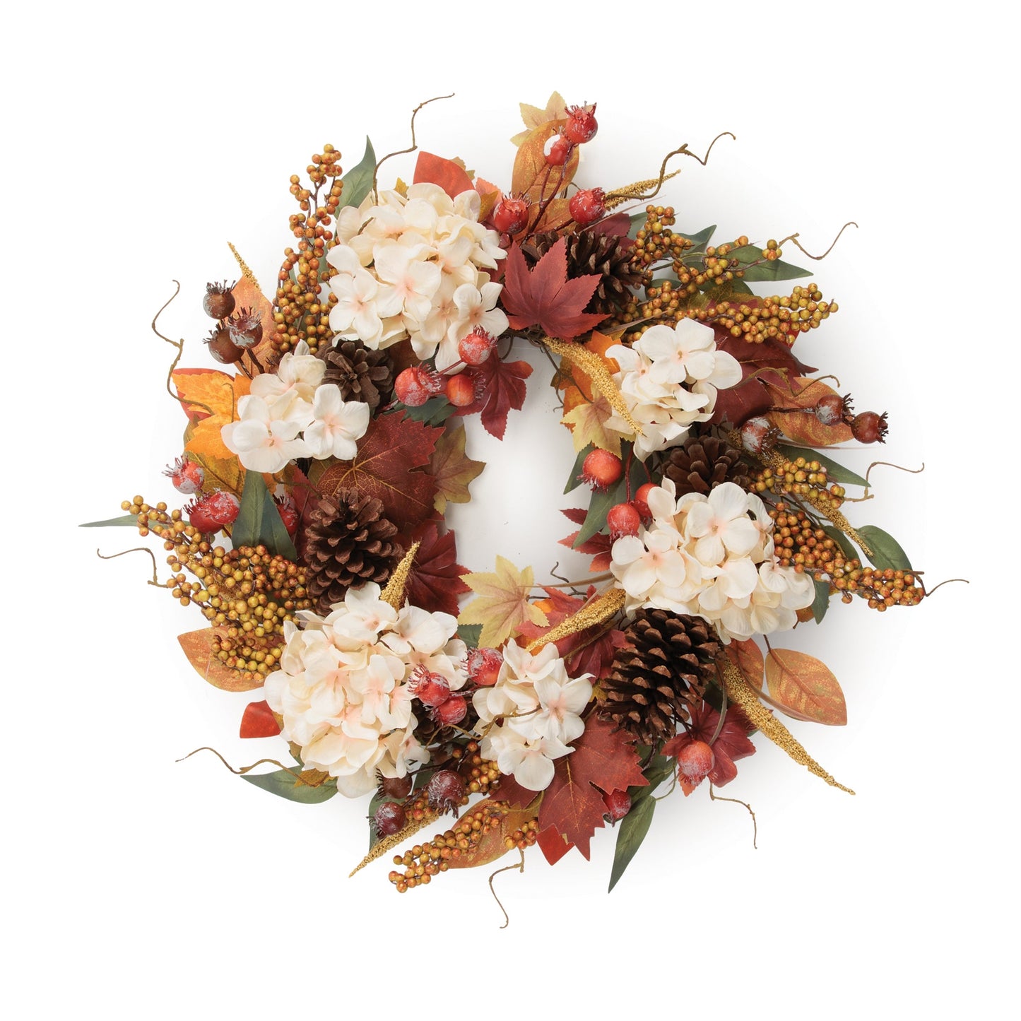 Harvest Mixed Hydrangea Wreath 22"D