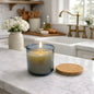 Beeswax Candle Poured in USA in 10 oz Slate Colored Recycled Spanish Glass Jar with Bamboo Lid