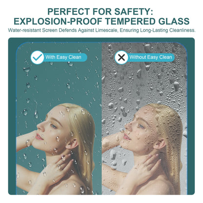 48"W x 76"H Single-Slide Shower Door - 8mm Tempered Glass