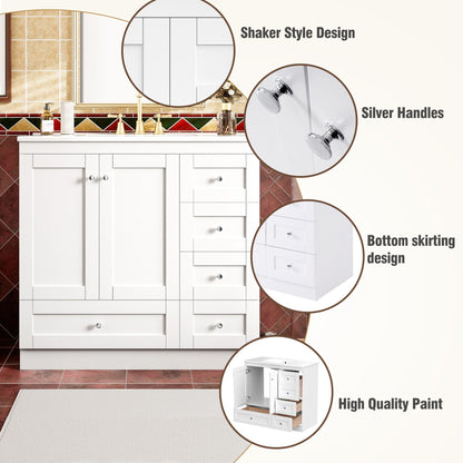 Shaker Free Standing Bathroom Vanity Cabinet & Sink, Soft Close Drawers, Soft Close Doors