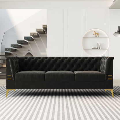 Luxurious Sofa With Legs, Modern Chesterfield Design, Tufted Upholstery, 3 Seat Couch For Living Room And Office