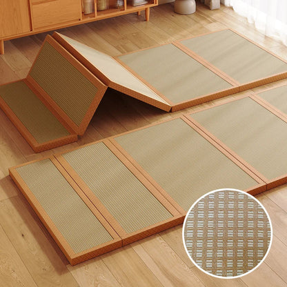 Foldable Japanese Tatami Rattan Mat – Cooling Summer Floor Rug
