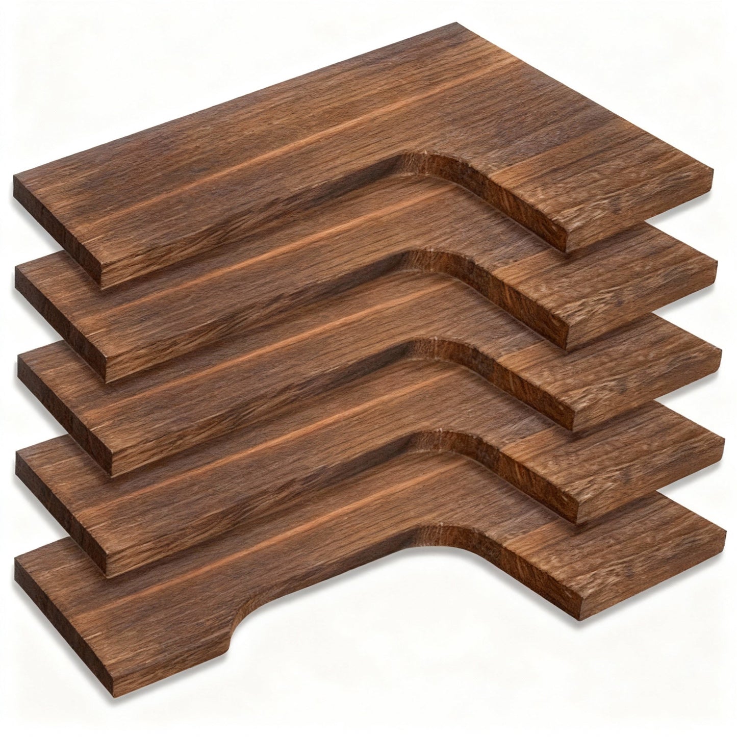 Rustic Corner Floating Shelves Set of 5 – Wall Mounted Wood Shelves
