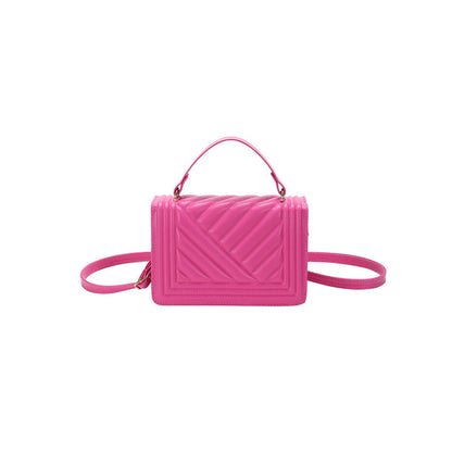 Dazzling Bags For Women Chain Crossbody Bags In Pu Leather Female Fashionable Shoulder Bag Ladies Handbags  Simple Messenger Bag Casual Indentation Western Style Portable Women