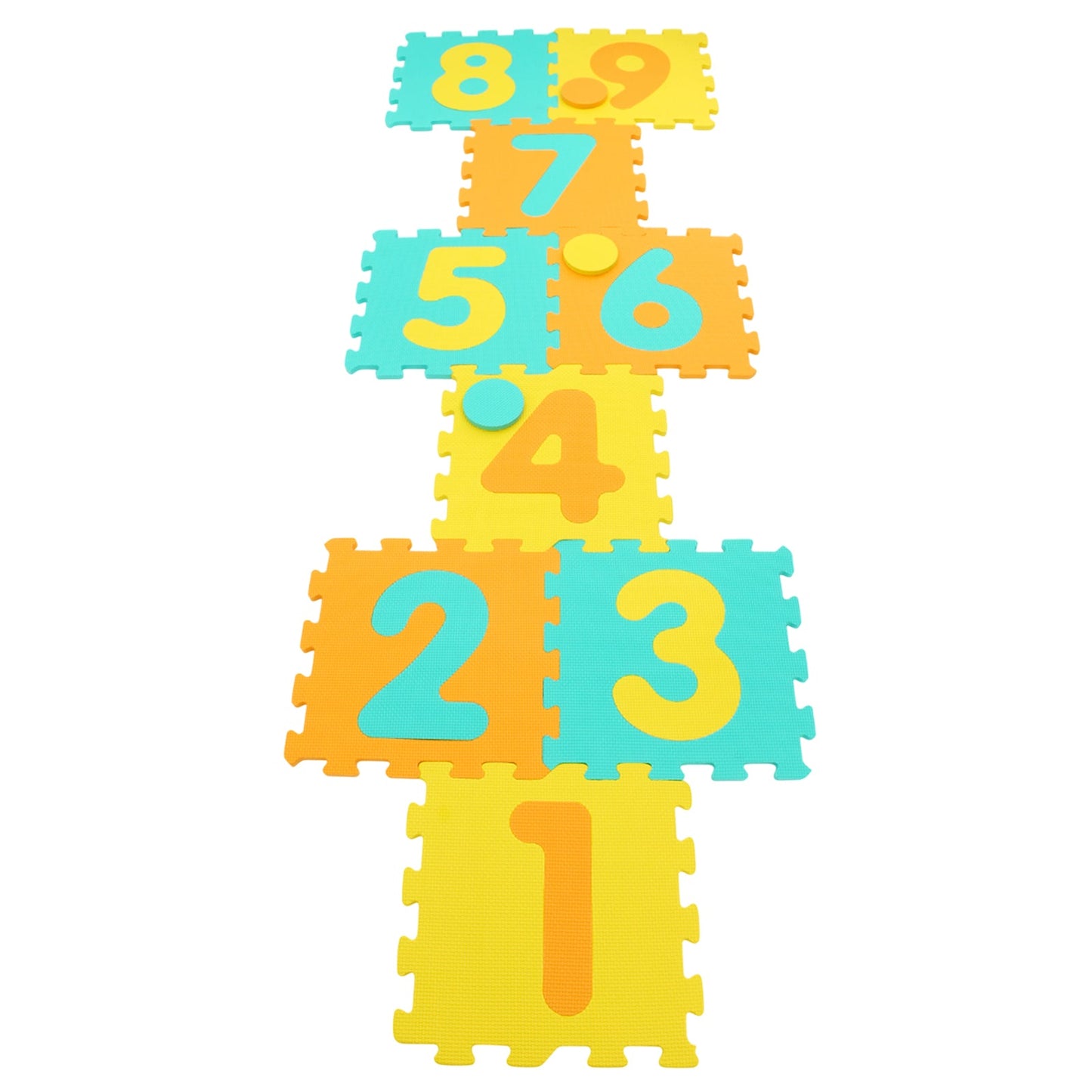 9 Pieces Interlocking Foam Puzzle Floor Mat with 3 Marker Discs