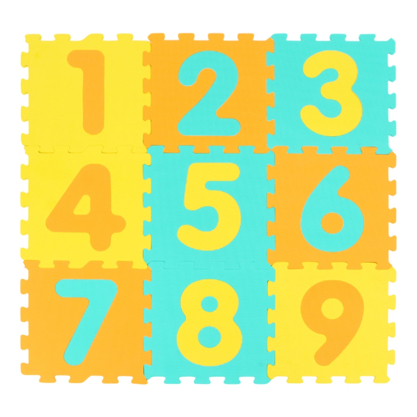 9 Pieces Interlocking Foam Puzzle Floor Mat with 3 Marker Discs