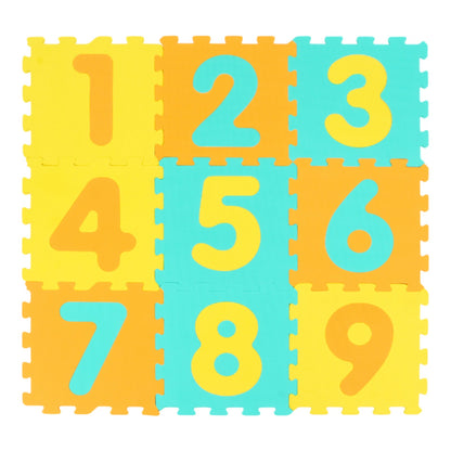 9 Pieces Interlocking Foam Puzzle Floor Mat with 3 Marker Discs