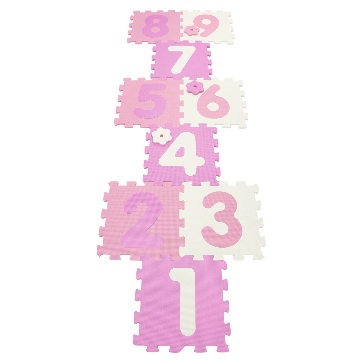9 Pieces Interlocking Foam Puzzle Floor Mat with 3 Marker Discs