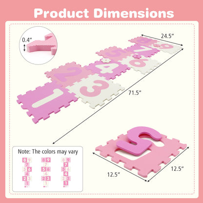 9 Pieces Interlocking Foam Puzzle Floor Mat with 3 Marker Discs