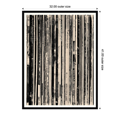 33 RPM Black and White by Robert Cadloff Framed Wall Art Print