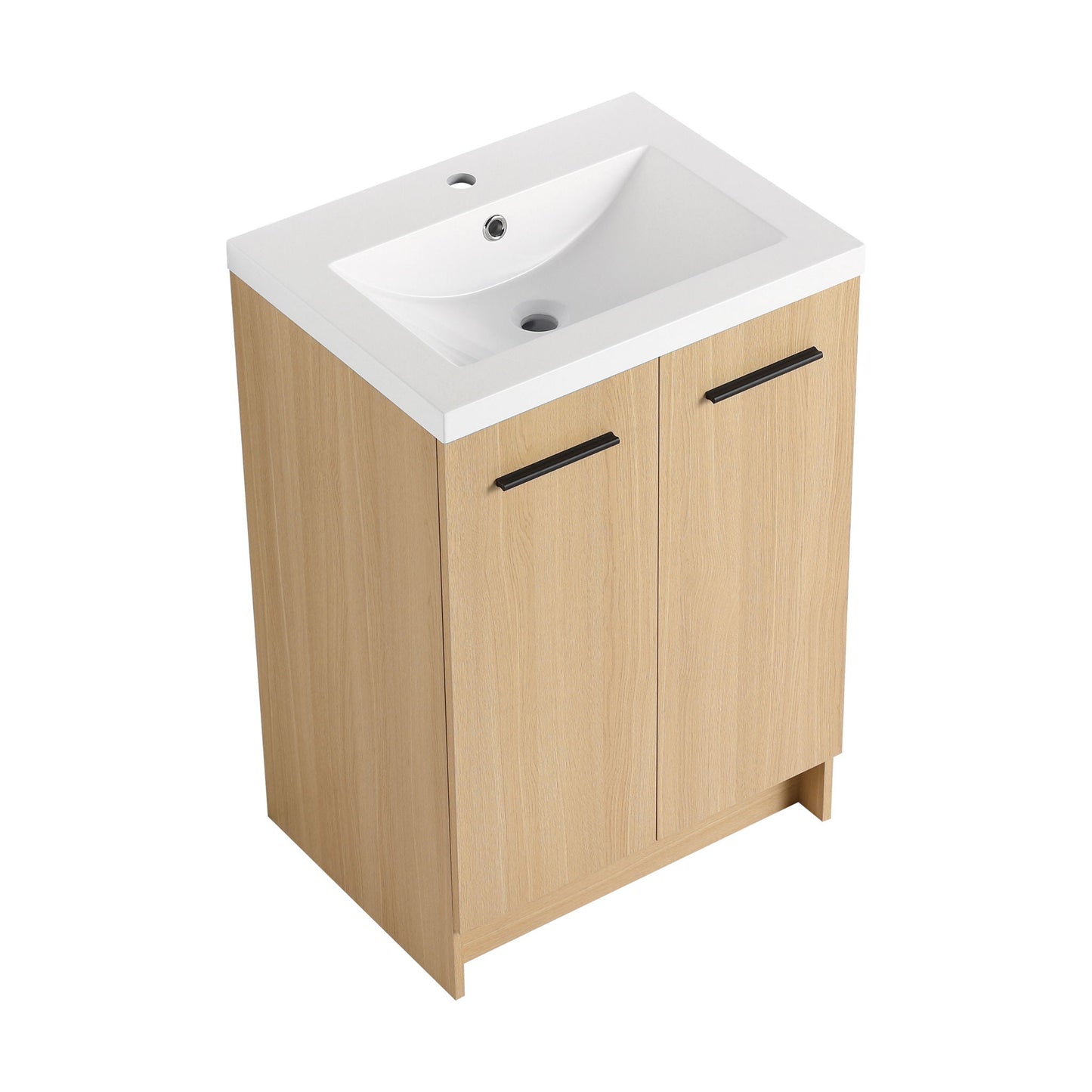 Floating Bathroom Vanity With Sink, Wall Mounted Double Door Storage