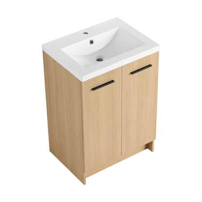Floating Bathroom Vanity With Sink, Wall Mounted Double Door Storage